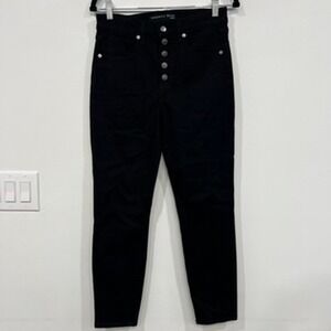 Veronica Beard Womens Debbie Skinny High Rise Pants 28 Black Button Fly Stretch